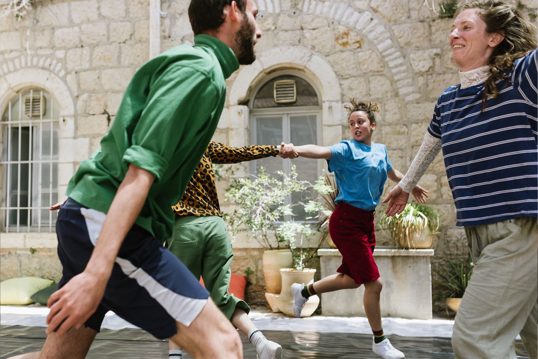 Wind Mind A jointly curated group exhibition 'Chapters of Joy'  (short version)  A dance performance in the patio Choreography: Roni Chadash