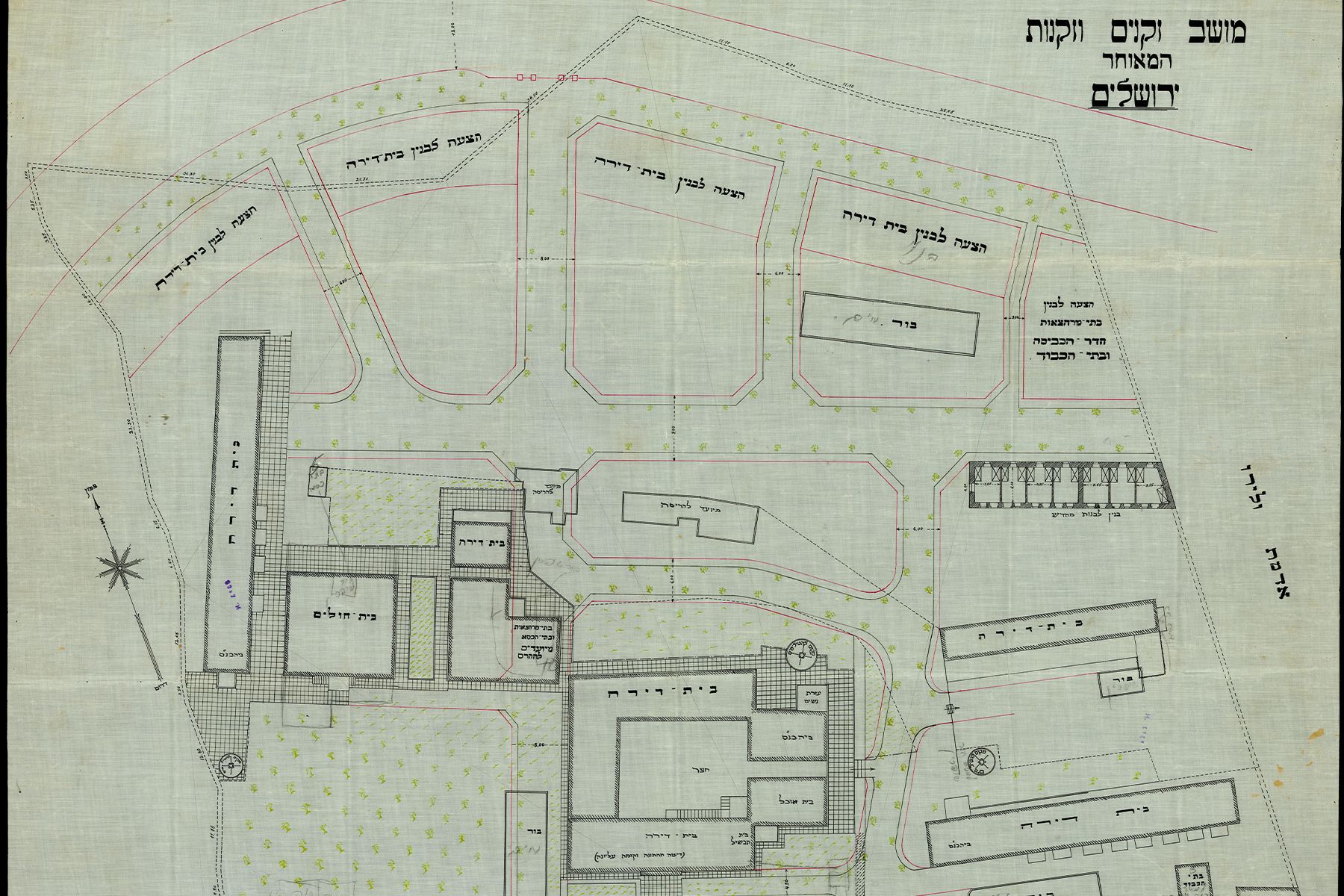 תכנית בית חולים מושב זקנים, אוסף בן ציון גיני, 1922