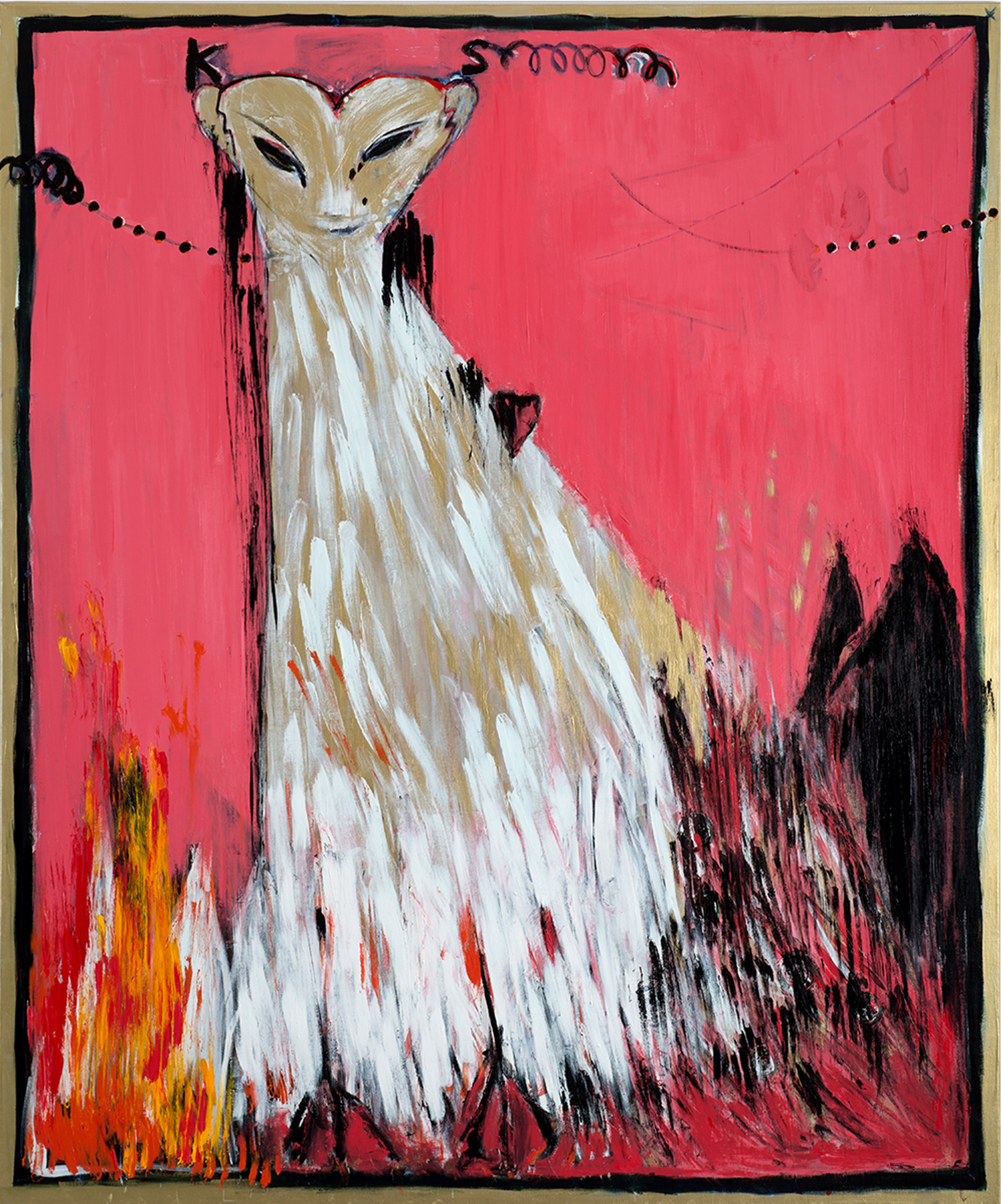 פנתרה מותק, חן שיש, 2016, אקריליק על בד, 150x180