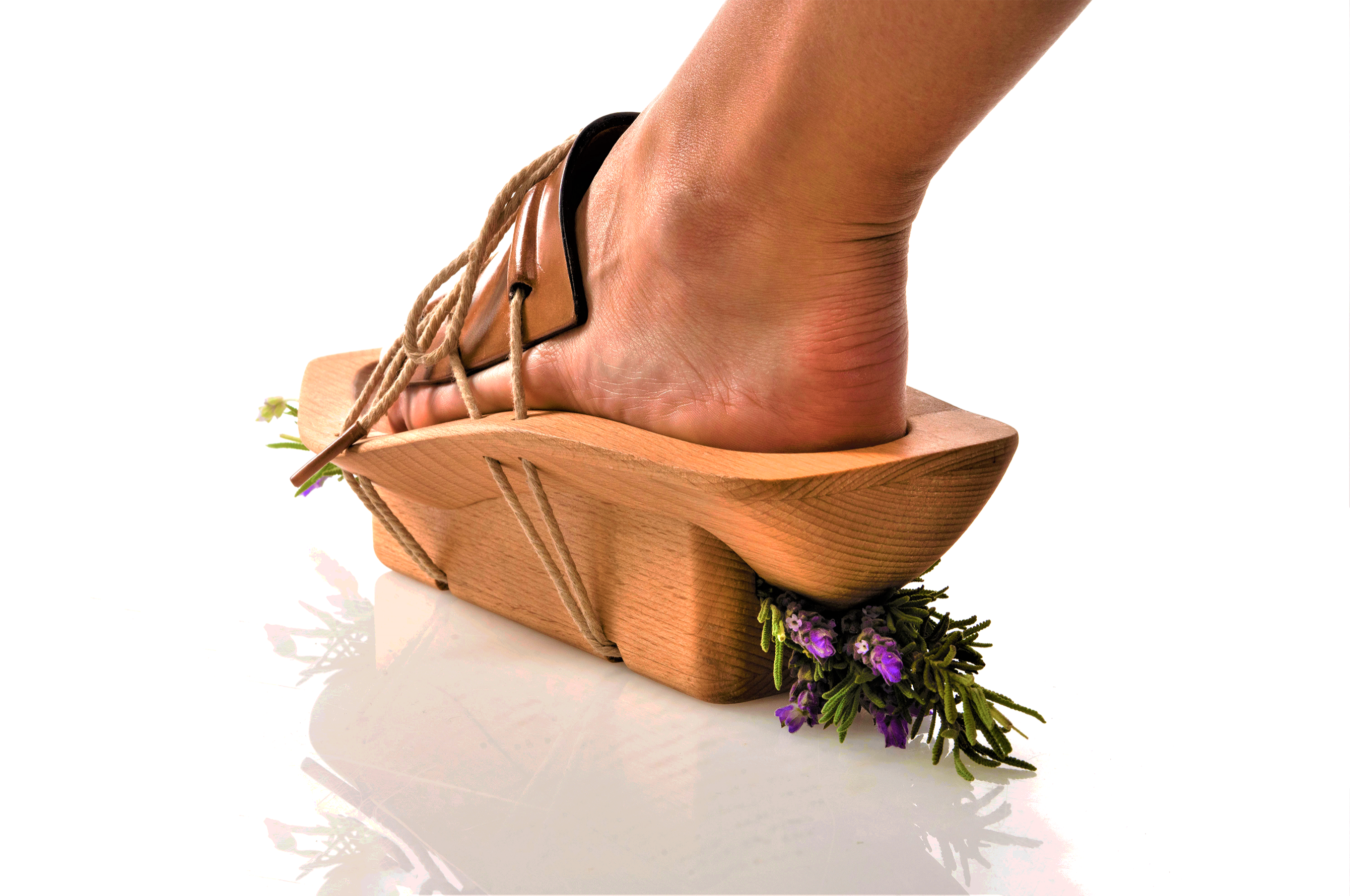 Lavender squeezing shoes, Ahlam Kaysi