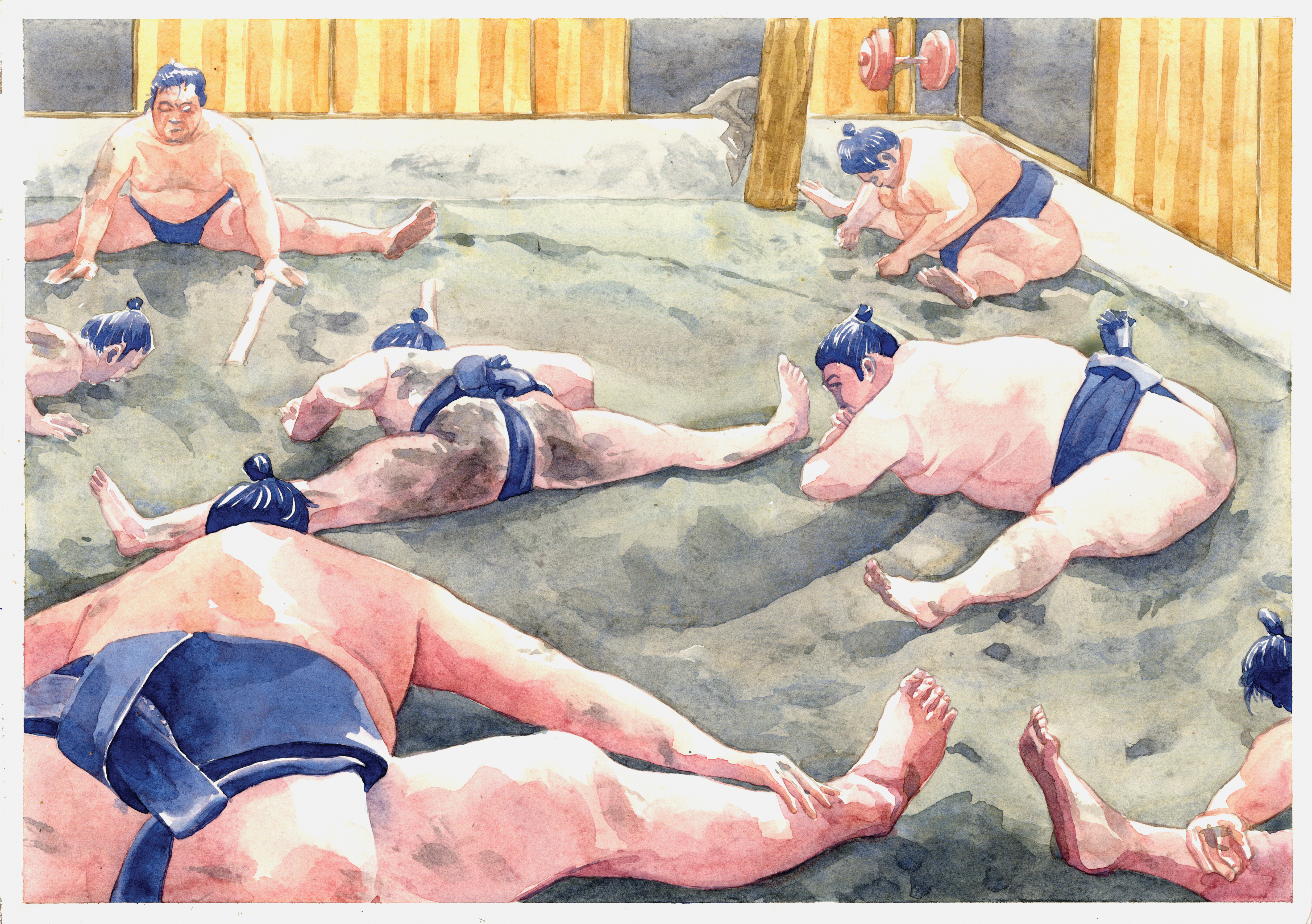 Sumo warriors stretching