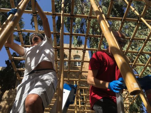 עבודה על פביליון הבמבוקים, סטודיו אדריכלים-בנאים, 2017