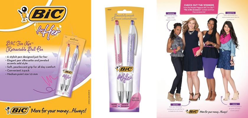 עטים מסדרת "עבורה" של חברת BIC, 2012. עלו כ70% יותר מעטים "רגילים"